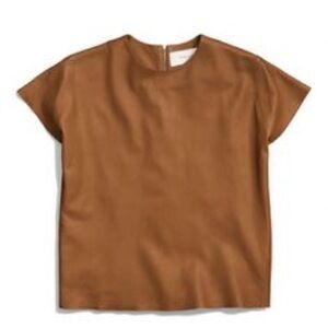 Coach Suede Brown Short-Sleeve Top